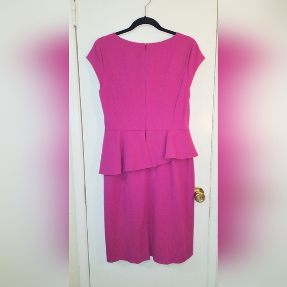Classiques Entier size12 Hot Pink Peplum Midi Dress. A beautiful Nordstrom brand - Picture 2 of 11
